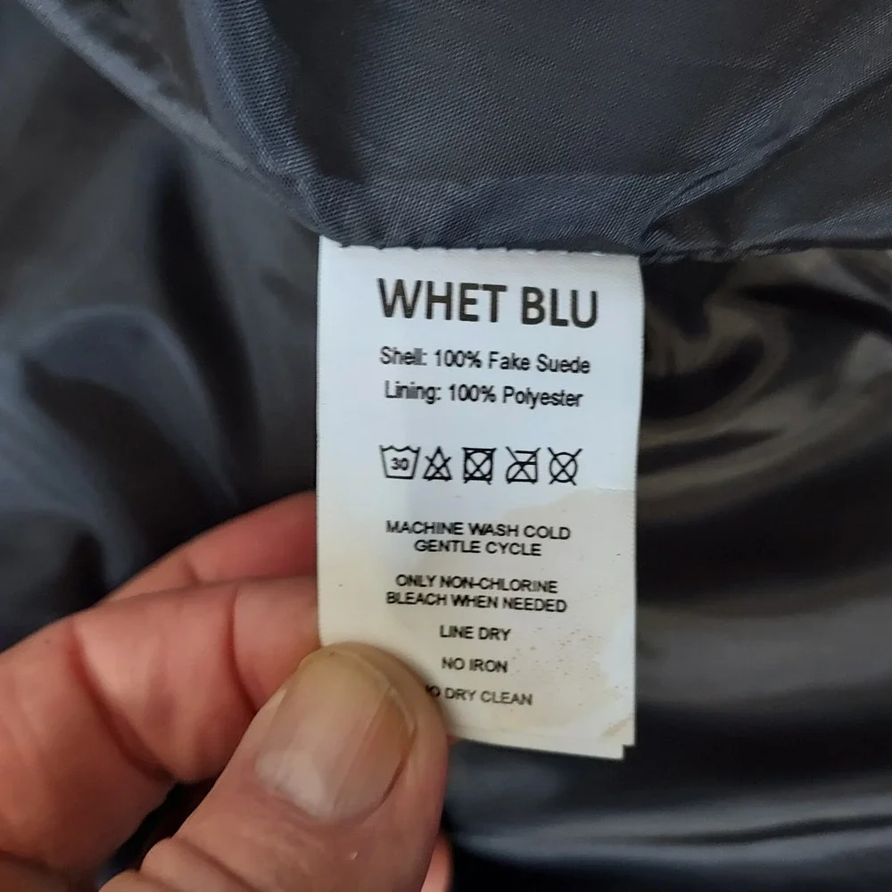 NWT Whet Blu Brady Mens XL Black Vegan Faux Suede Puffer Full Zip Jacket $199.00